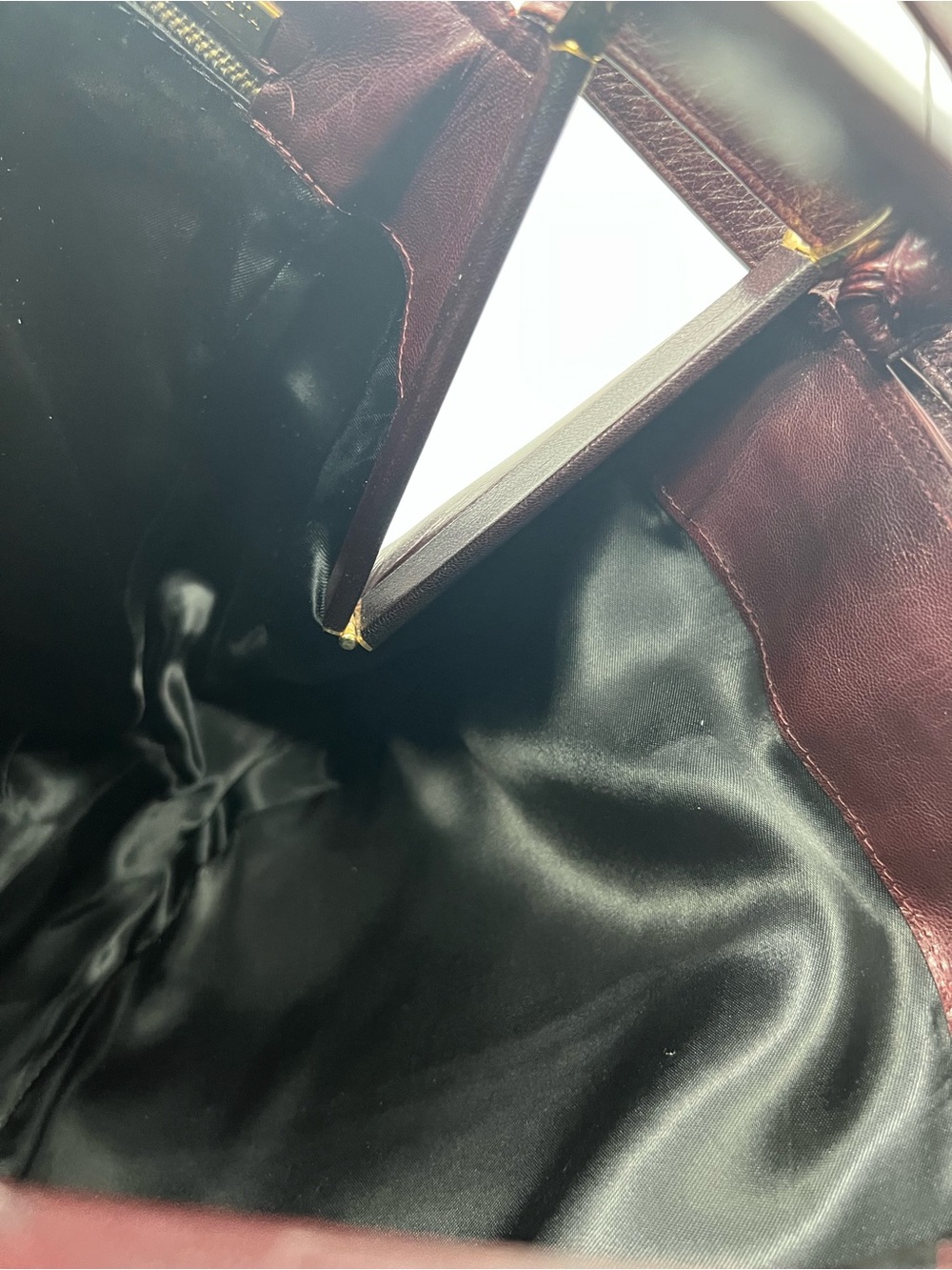 BOTTEGA VENETA VINTAGE Oxblood Red Smooth Leather Double Strap Shoulder Bag Hobo - Picture 16 of 17